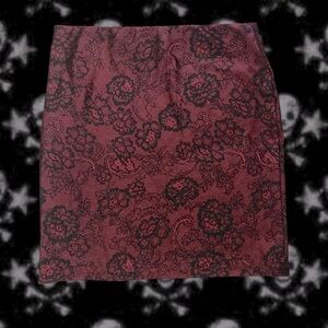 GOTHIC Black & Red Lace Bodycon Mini Skirt – Size S/M